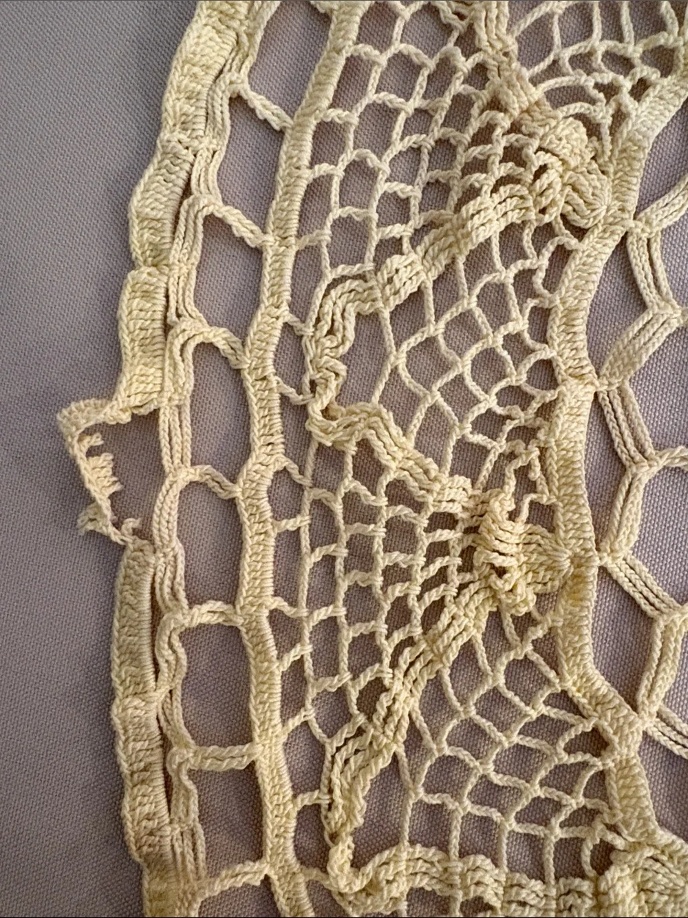 Vintage Yellow Crochet Doily